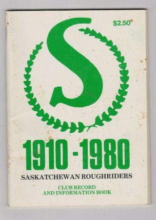 1980 Saskatchewan Roughriders Fact Book Media Guide