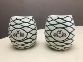 Set Of 2 Patron Tequila Agave Plant Ceramic Cups/tiki Mugs