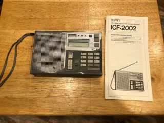 Sony Icf - 2002 Am Fm Sw Shortwave Radio Pll Portable Synthesized Receiver