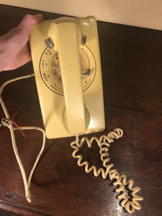 Retro Vintage Yellow Bell System Western Electric Rotary Dial Wall Phone
