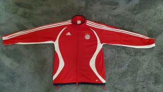 Adidas Fc Bayern Munchen (munich) Full Zip Warm Up Track Jacket Size Small Red
