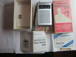 Vintage " Realistic Patrolman Mini " Radio 1960 - 70? For Radio Shack Retro