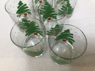 Set of 6 Dayton Hudson 1988 Christmas Tree Confetti Lowball On the Rocks Glasses 2