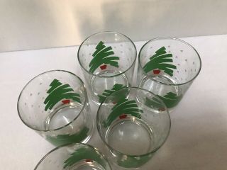 Set of 6 Dayton Hudson 1988 Christmas Tree Confetti Lowball On the Rocks Glasses 3