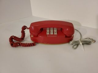 Vintage Red Touch Tone Princess Bell Desk Telephone 2702bmg.