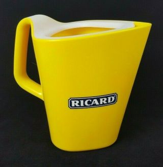 Ricard Plastic Pitcher Yellow Robert Stadler 7 " French Barware Pastis