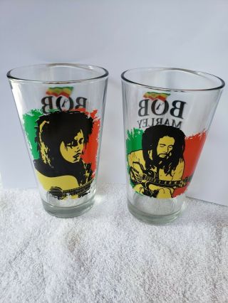 Bob Marley Set Of 2 16 0z.  6 " Beer Glasses