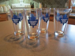 Nhl Toronto Maple Leafs 10 Oz Glass Beer Mugs (set Of 4)