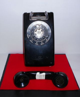 Vintage Bell System At&t Rotary Black Telephone Wall Phone (no Cord)