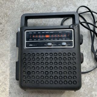Vintage Kmart Portable Transistor Radio Retro Circles Acdc Am Fm Kresge 31 - 50 Hk