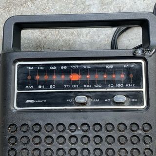 Vintage Kmart Portable Transistor Radio Retro Circles ACDC AM FM Kresge 31 - 50 HK 2