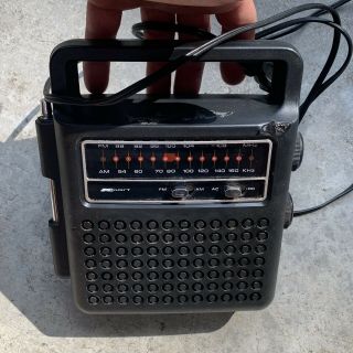 Vintage Kmart Portable Transistor Radio Retro Circles ACDC AM FM Kresge 31 - 50 HK 3