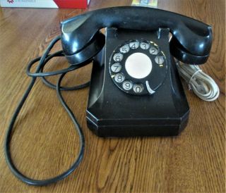 Vintage Stromberg - Carlson 1243w Rotary Black Telephone 1960 
