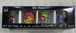 Rick And Morty 1.  5oz Glassware Set - 4 Shot Glasses