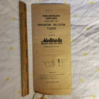 Vintage Motorola Model 8 - 60 8 - 80 Radio Station Call Letters Push Button Tabs 2