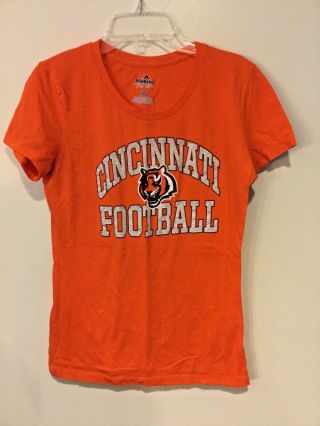 Cincinnati Bengals Nfl Shirt Orange Majestic Team Fashion Top Juniors Small