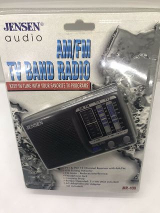 Vintage Jensen Am/fm/tv Pocket Portable Band Radio Receiver Mr - 400.