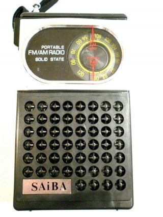 Vintage Saiba Solid Stare AM/FM Pocket Radio Model S - 2183 3