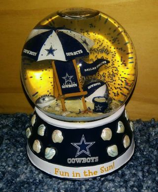 Very Rare Willabee & Ward Dallas Cowboys 3.  5 " Snowglobe 