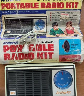 Vintage Archerkit Radio Shack 8 Transistor Radio Kit - Assembled