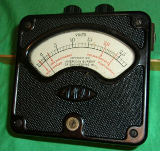 Vintage Ambu 2.  5 Volt Dc Voltmeter (american Bureau Of Engineering,  Inc. ) 1918