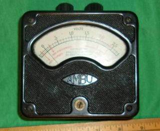 Vintage AMBU 2.  5 Volt DC Voltmeter (American Bureau of Engineering,  Inc. ) 1918 3