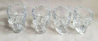 Set Of 4 Authentic Crystal Head Vodka Skull Shape Shot Glasses