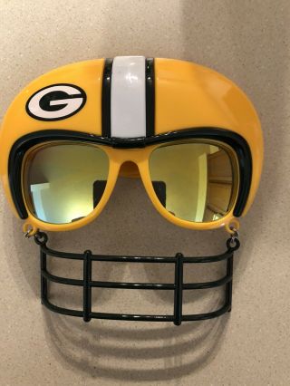 Green Bay Packers Rare Green And Gold Logo Helmet Sunglasses With Face Guard