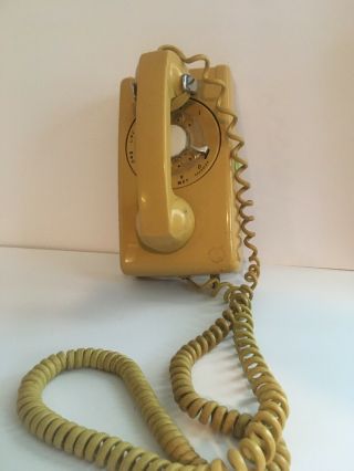 Vintage Yellow Rotary Wall Phone