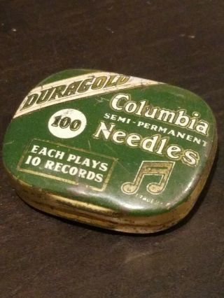 Gramophone Phonograph Needle Tin Columbia Duragold