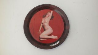 Vintage Marilyn Monroe Red Curtain Tip Tray Coaster Nude Pin Up Single Tin Metal