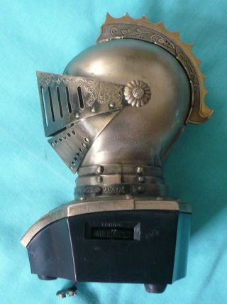 Vintage Knights Armor Head Helmet Transistor Radio - 8 " Metal - Made In Japan