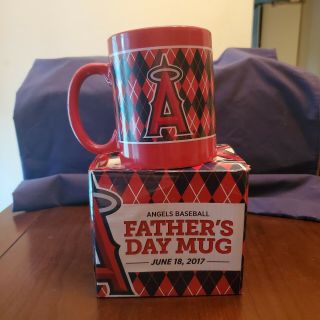 Mlb La Angels Anaheim Baseball Argyle Mug Coffee Cup Father 