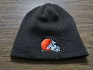 Nfl Team Appearal Cleveland Browns Football Winter Beanie Stocking Cap Hat Brown