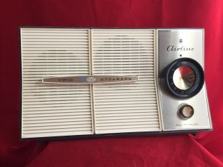 Vintage Montgomery Wards Airline Twin Speaker Vacuum Tube Radio Ac/dc For Resto