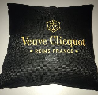 Veuve Clicquot Champagne 14” Black Pillow Reims France Vcp Rare Item