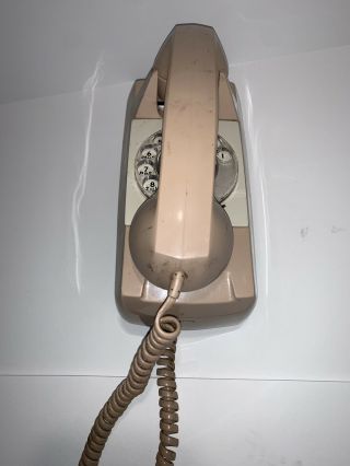 Vintage Gte Automatic Electric Phone Rotary Tan Wall Mount