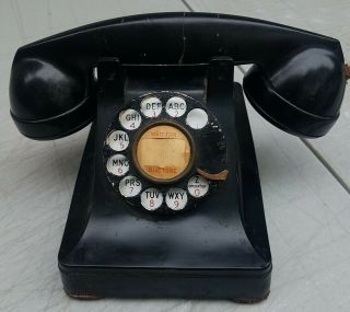 Vintage Bell System Western Electric Co.  Rotary Dial Desk Phone F1 1940 
