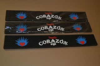 Corazon Tequila De Agave Rubber Bar Spill Mat 23.  5 " X 3.  25 " Set Of 3