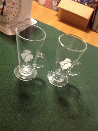 Clear Glass Irish Coffee Footed Cups Mugs - Enjoy Responsibly