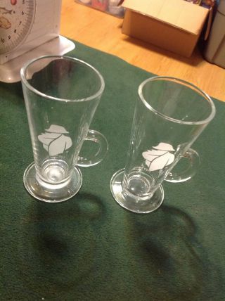 Clear Glass Irish Coffee Footed Cups Mugs - Enjoy Responsibly 2
