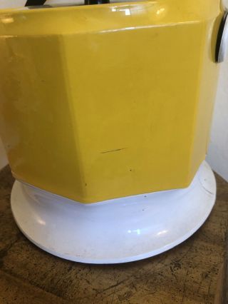 Vintage 1970s MID Century Modern Yellow Patent Leather Vinyl Barware Ice Bucket 2