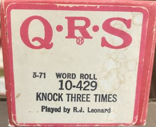 Qrs Piano Roll 10 - 429 “knock Three Times” Played By: R.  J.  Leonard