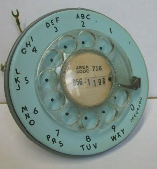 - - Vintage Blue Western Electric Telephone Rotary Dial 7c - 50 7 - 59