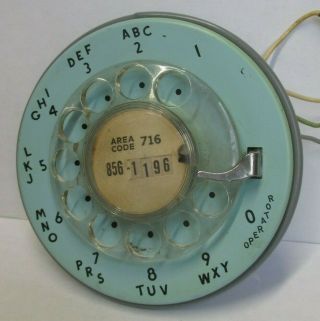 - - Vintage Blue Western Electric Telephone Rotary Dial 7C - 50 7 - 59 2