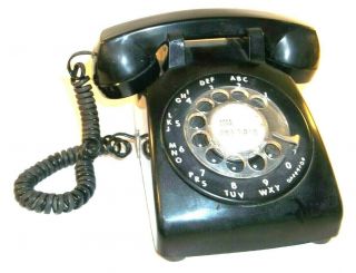 Vintage Itt Black 1960s Rotary Dial Desk Phone Telephone