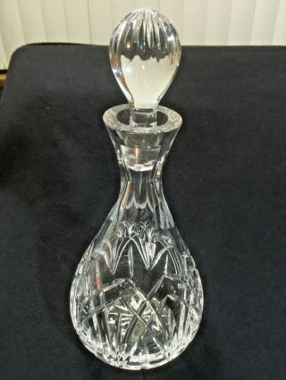 Vintage Atlantis Cut Crystal Glass Liquor Wine Decanter Stopper Diamond Vertical