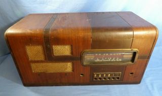 Vintage Rca Victor Short Wave Broadcast Radio Wood Case Only Parts Model 94bt2