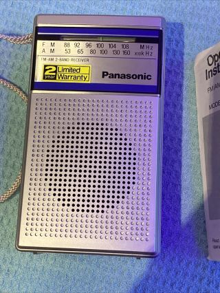 Panasonic Rf - 503 Transistor Portable Am/fm Radio With Case Box