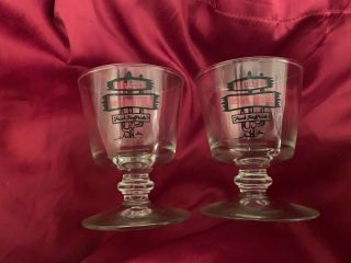 2 Vintage Cocktail Glasses From Frank Giuffrida’s Hilltop Steak House Saugus,  Ma
